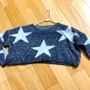 Cropped star sweater